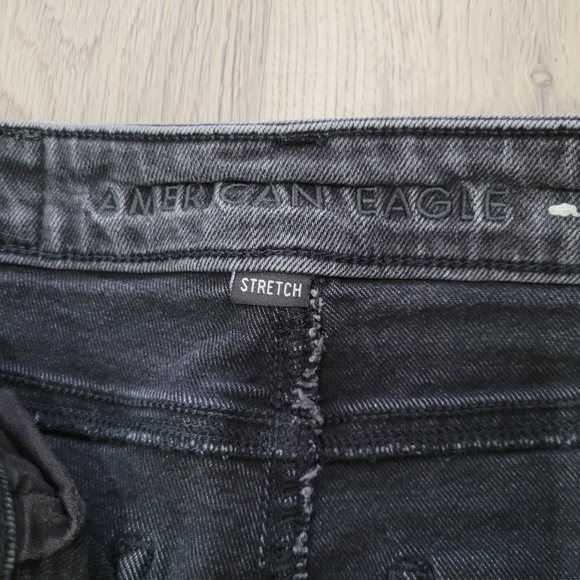 American Eagle Outfitters Grey Happy Face Pattern Jeans Denim Size: 00 - Picture 10 of 15